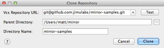 Configuring the Git clone