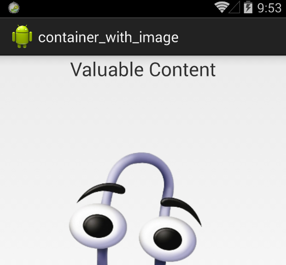 Container with image content
